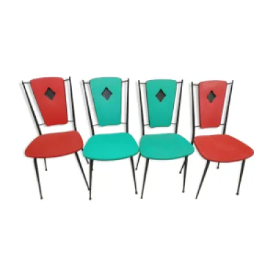 Série de 4 chaises en - fer