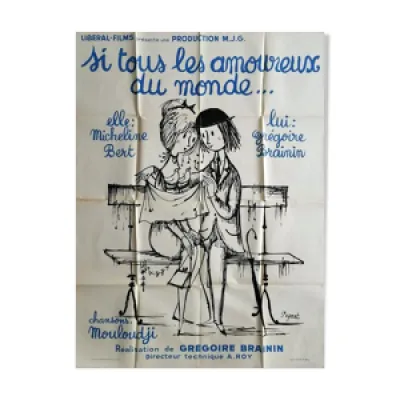 Affiche de Peynet originale - amoureux