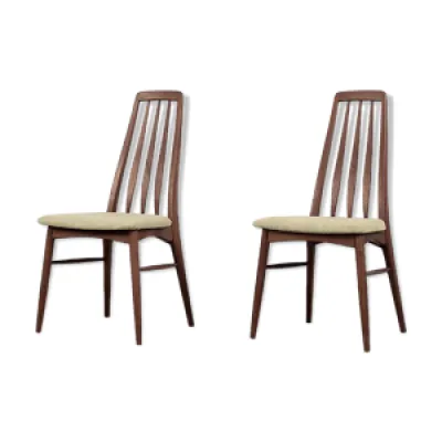 2 chaises Eva modèle - teck niels