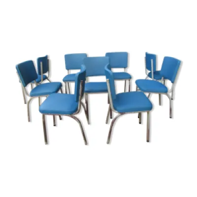 Set of 9 original Tubax - chairs