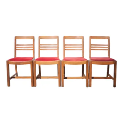 4 chaises bois et tissu - velours