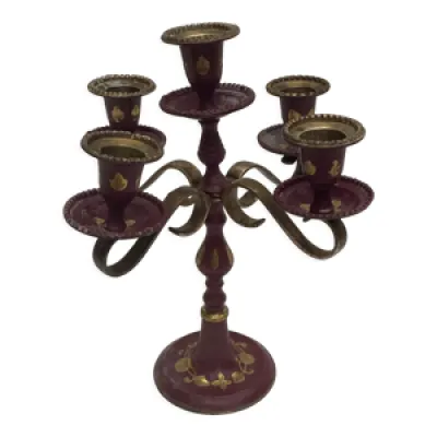 Bougeoir chandelier en - bras bronze