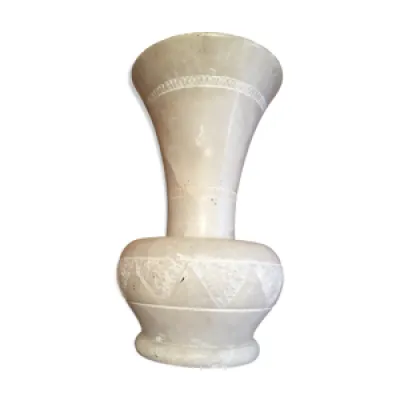 Vase marbre blanc veiné