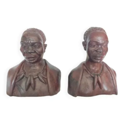 2 bustes de Benoît Konongo - original