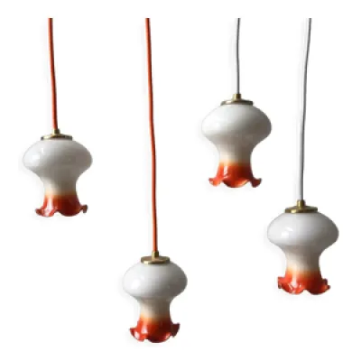 Ensemble de 4 suspensions - tulipes opaline