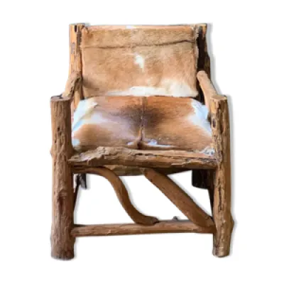 fauteuil original teck - peau