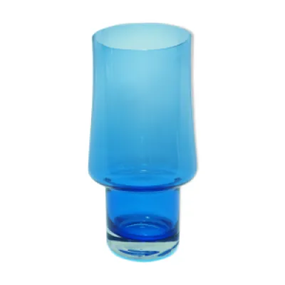 Vase bougeoir en verre - bleu