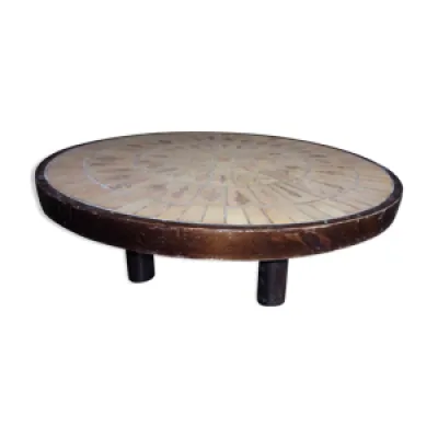 Table basse ronde carrelage - 1960