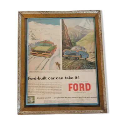 Publicité Ford tirage - cadre ancien
