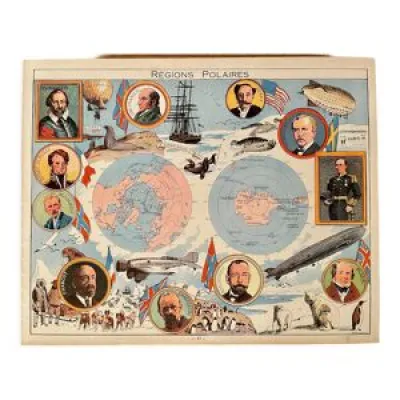 Affiche ancienne carte - 1950