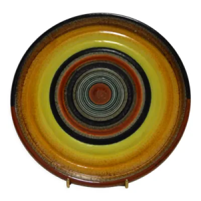 Plat circulaire polychrome