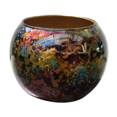 Ancien Vase Boule Verre - multicolore