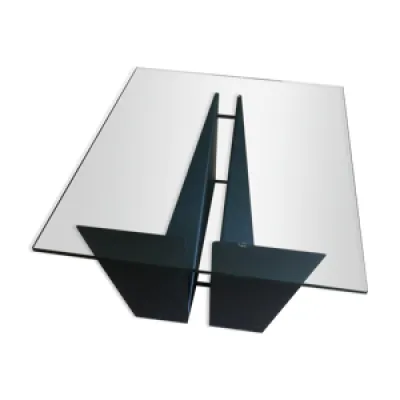 Table basse métal noir - verre