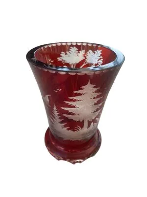 Vase verre de bohème