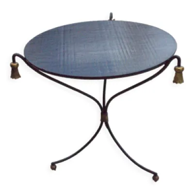Table basse plateau verre - bronze