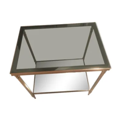 Table d’appoint laiton - verre