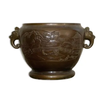 Cache-pot, chine, bronze, - 1900