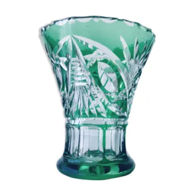 Vase Art Déco en cristal - vert