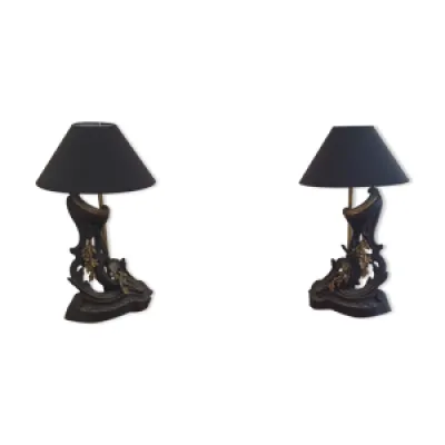 paire de lampes en bronze
