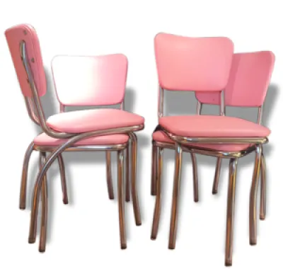 4 chaises usa rose