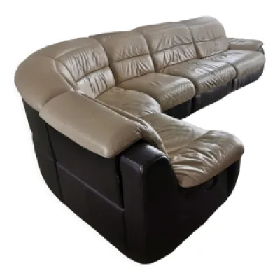 Canapé d'angle en cuir - relax