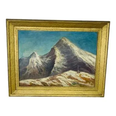 Tableau montagne ancien - chalet