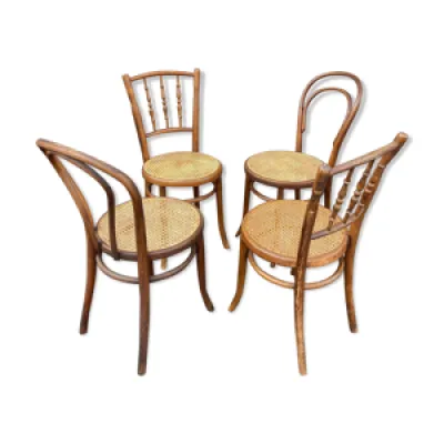 4 chaises bistrot café - bois