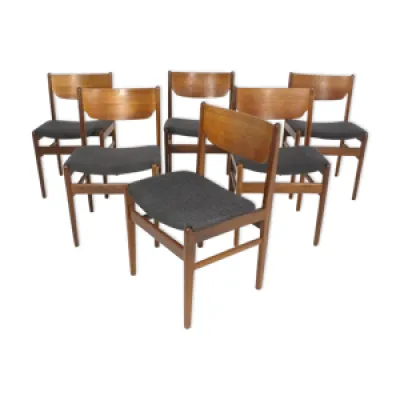Set de 6 chaises en teck, - 1960