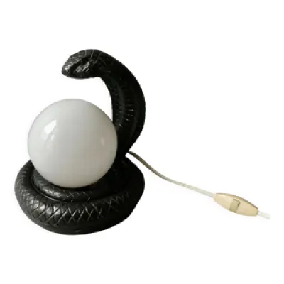 Lampe cobra noir et opaline - blanche