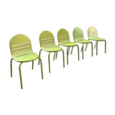 Set de 5 chaises métal - design