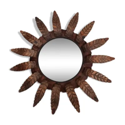 Miroir soleil bois fer - 79cm