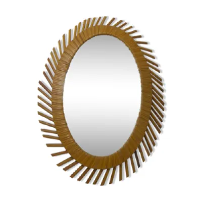 miroir en rotin ovale