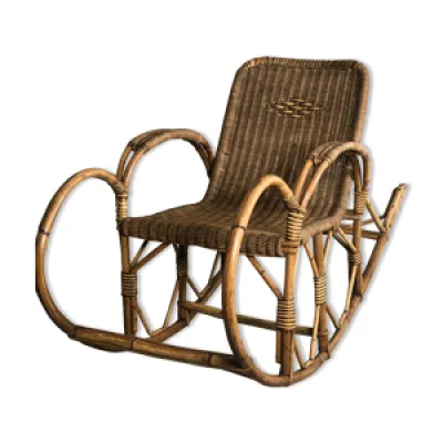 Rocking chair en rotin - 1900