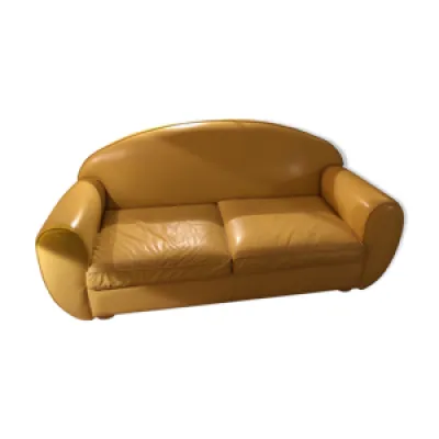 Canapé en cuir club - jaune
