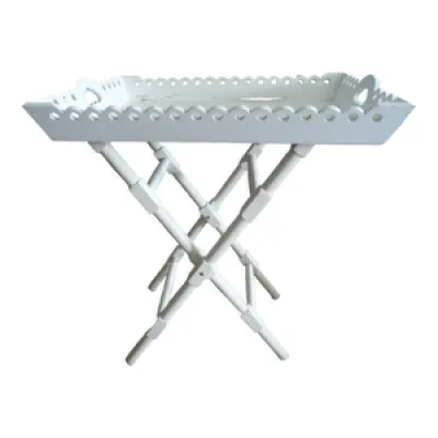 Table d'appoint en bois - blanc mat
