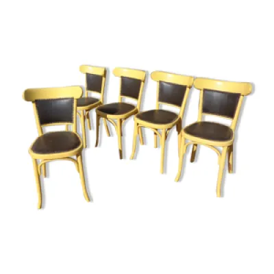 Set de 5 chaises bistrot - peintes