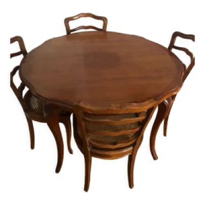 Table et chaises merisier - massif