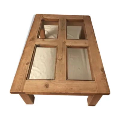 table basse en bois et - verre