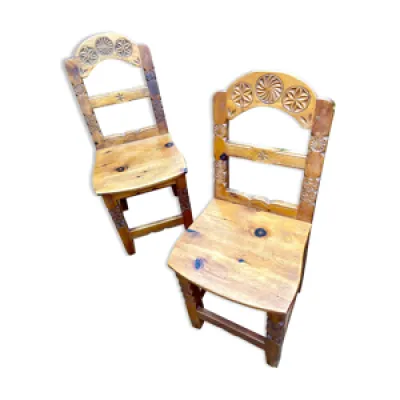 lot de 2 chaises en bois