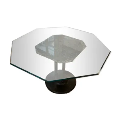 table en verre avec pied - industriel