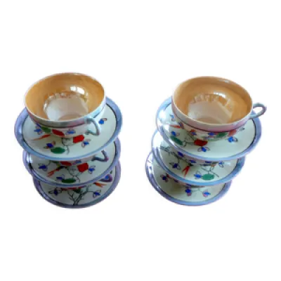 6 tasses à thé porcelaine - ancienne