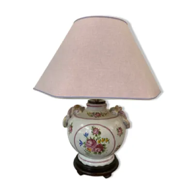 Lampe céramique motif - roses