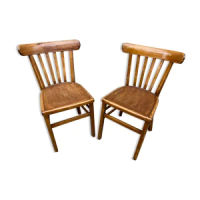 Set de 2 chaises bistrot - bois