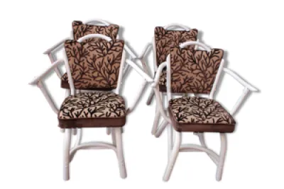 4 fauteuils en rotin - blanc