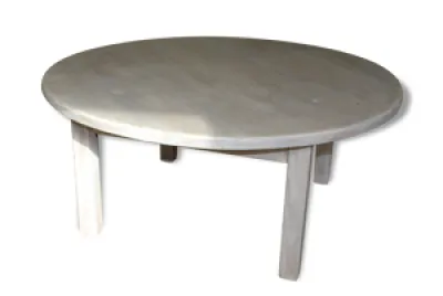 Table de salon patiné - blanc