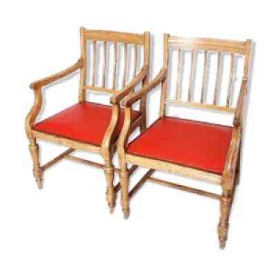 fauteuils bois et cuir