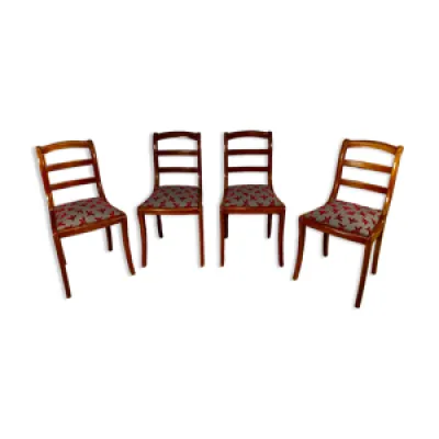 4 chaises merisier, garniture