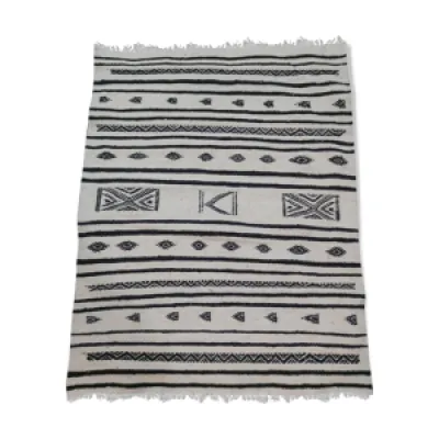 Tapis kilim blanc et - main traditionnel