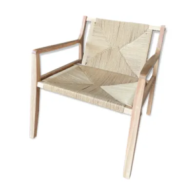 fauteuil bois de chêne - paille