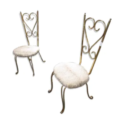 Paire de chaises laiton - 1950